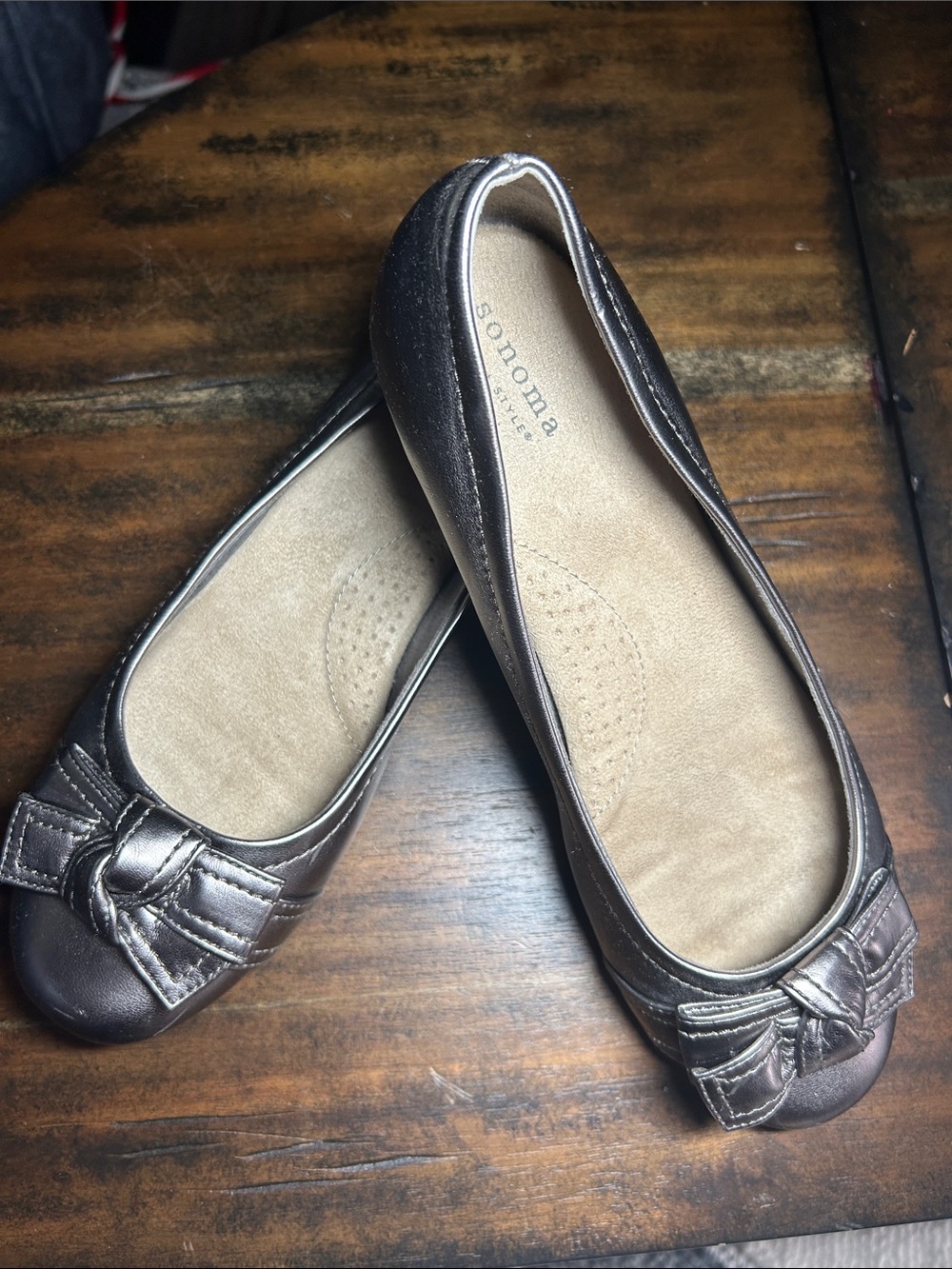 Sonoma Metallic Bronze Bow Ballet Flats Size 10M
